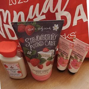 Bath and Body Works lot of 4 Strawberry Pound Cake